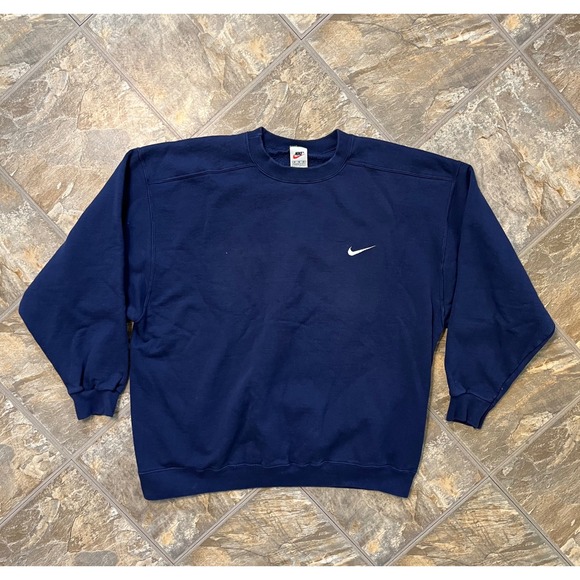 Nike Other - Nike Sweatshirt Mens XL Navy Blue Vintage Embroidered Swoosh Crewneck